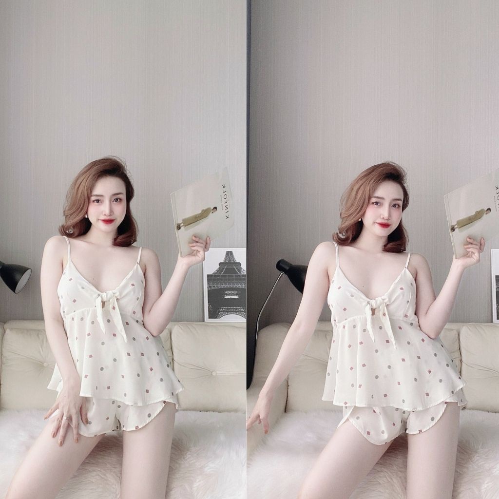 Đồ Ngủ Nữ❣️FREE SHIP❣️Đồ Ngủ Sexy Lụa Latin Cao Cấp Mềm Mại Xinh Xắn &lt; 65kg