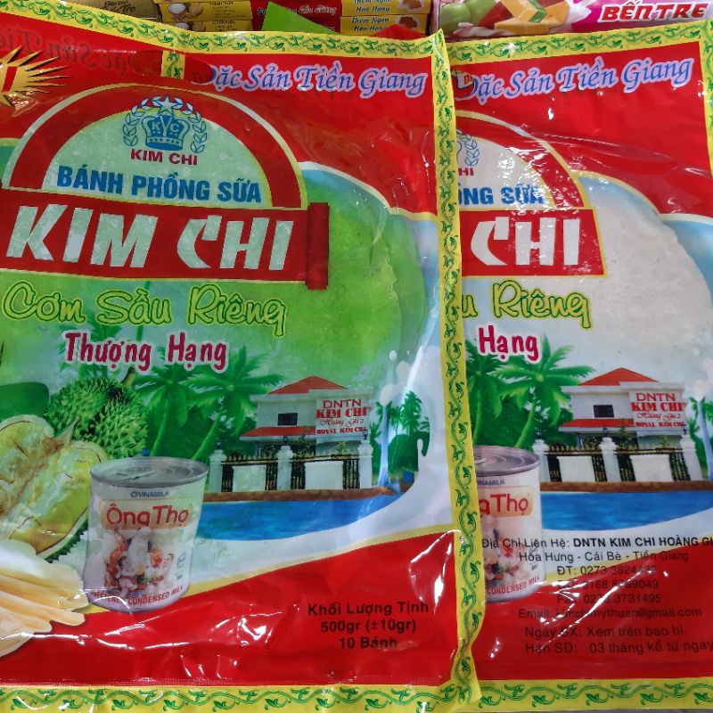 Bánh phồng sữa lá dứa sầu riêng 500g