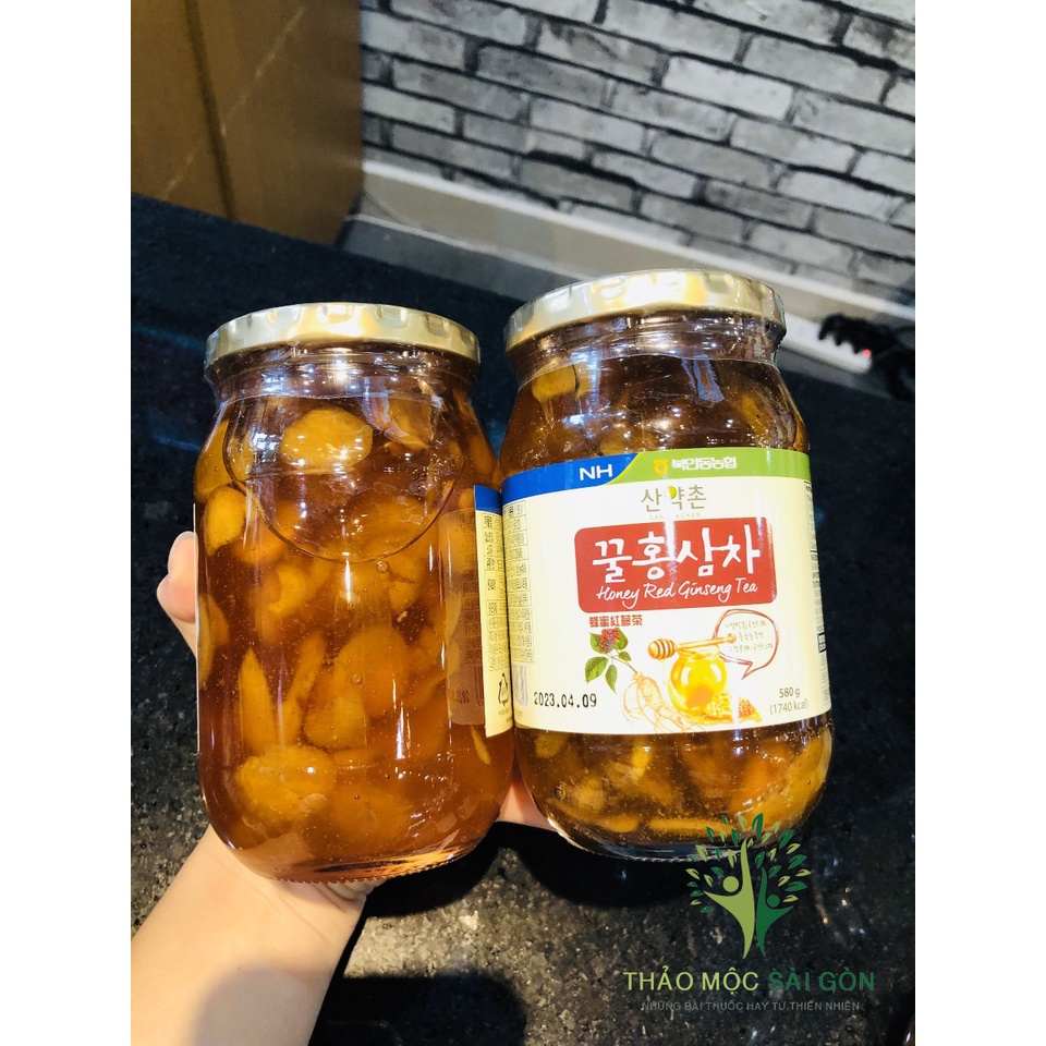 [Combo 10 hũ] Nhân sâm lát ngâm mật ong Nonghuyp Hàn Quốc 580g cao cấp làm quà tặng