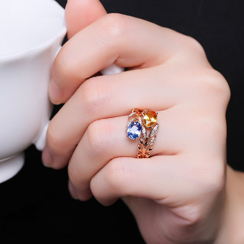 Nhẫn Mạ Vàng Hồng Đính Đá Phong Cách Hàn Quốc
