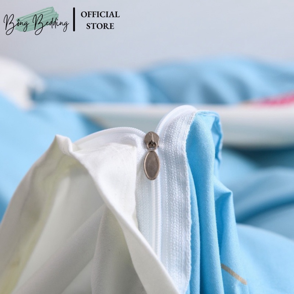 Bộ Chăn Ga Gối Cotton Poly Cá Trắng HIN BEDDING Miễn Phí Bo Chun