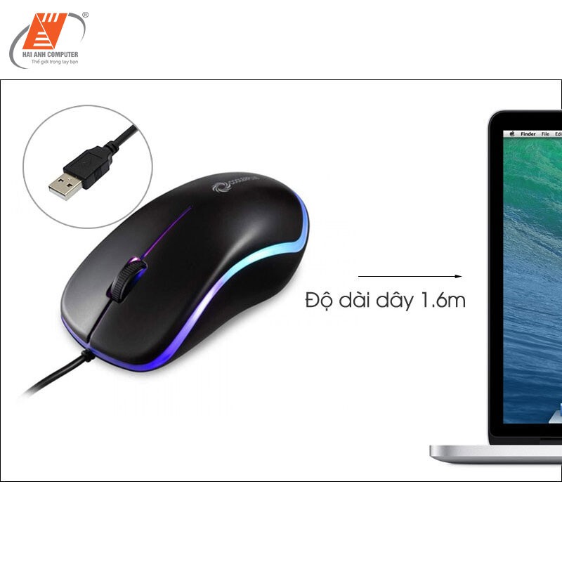 Chuột máy tính có dây Mouse Coolerplus FC112 | Chuyên GAME - Đèn LED 2 bên - Dây dài 1.6m - Hàng chính hãng