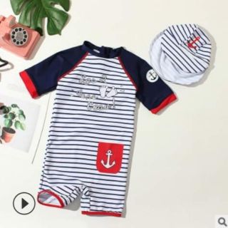 (có sẵn) đồ bơi thủy thủ bé trai kèm mũ