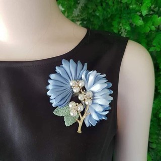 Cài áo hai hoa cúc/ Hoa cài công sở đính đá/ Phụ kiện trang phục lễ tân/ Cài áo đính đá