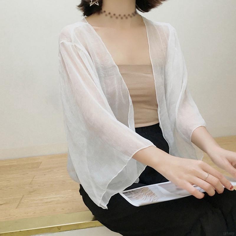 Áo Khoác Cardigan Tay Dài Dáng Rộng Chống Nắng Nhẹ Nhàng Phong Cách Retro Hàn Quốc | BigBuy360 - bigbuy360.vn