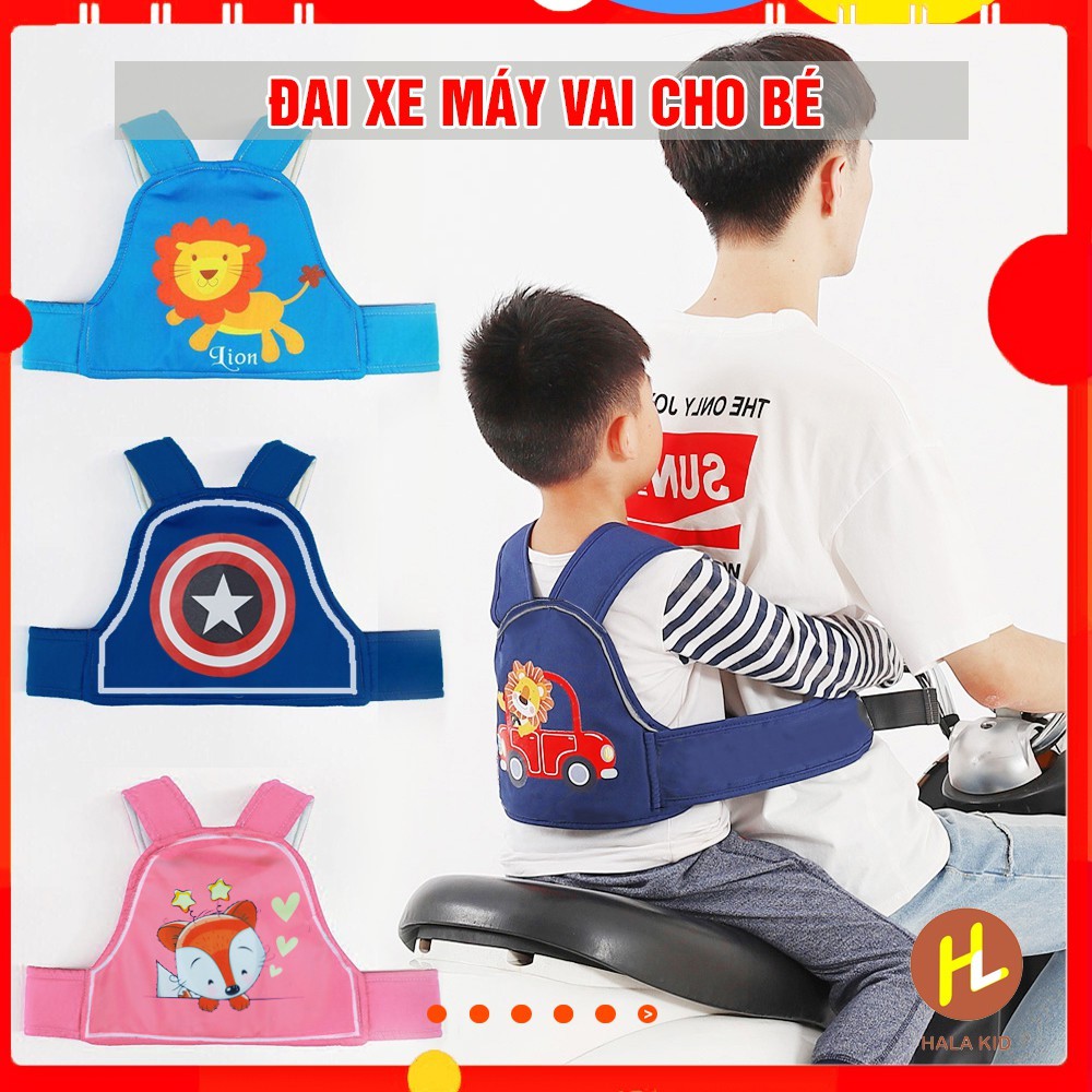 Đai đi xe máy ĐỠ VAI an toàn cho bé LOẠI DÀY từ 18 tháng- 10 tuổi -QATE0114