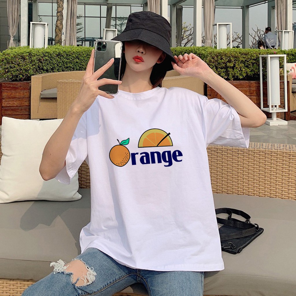 Áo Thun Tay Lỡ In Nhiệt Orange form Unisex nam nữ phong cách Ulzzang - Áo Phông Unisex Tay Lỡ In Orange ATIN09 | BigBuy360 - bigbuy360.vn