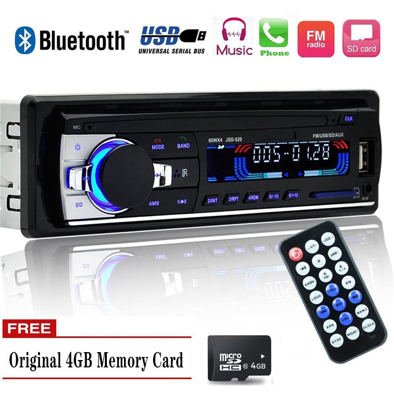 12 / 24V 1 Din Xe Bluetooth Radio Stereo MP3 Player / USB / SD / AUX / FM + Thẻ nhớ