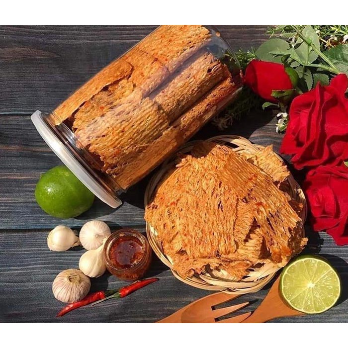 Khô mực cán tẩm gia vị Nha Trang 200g Đồ Ăn Vặt Sài Gòn Đặc Sản