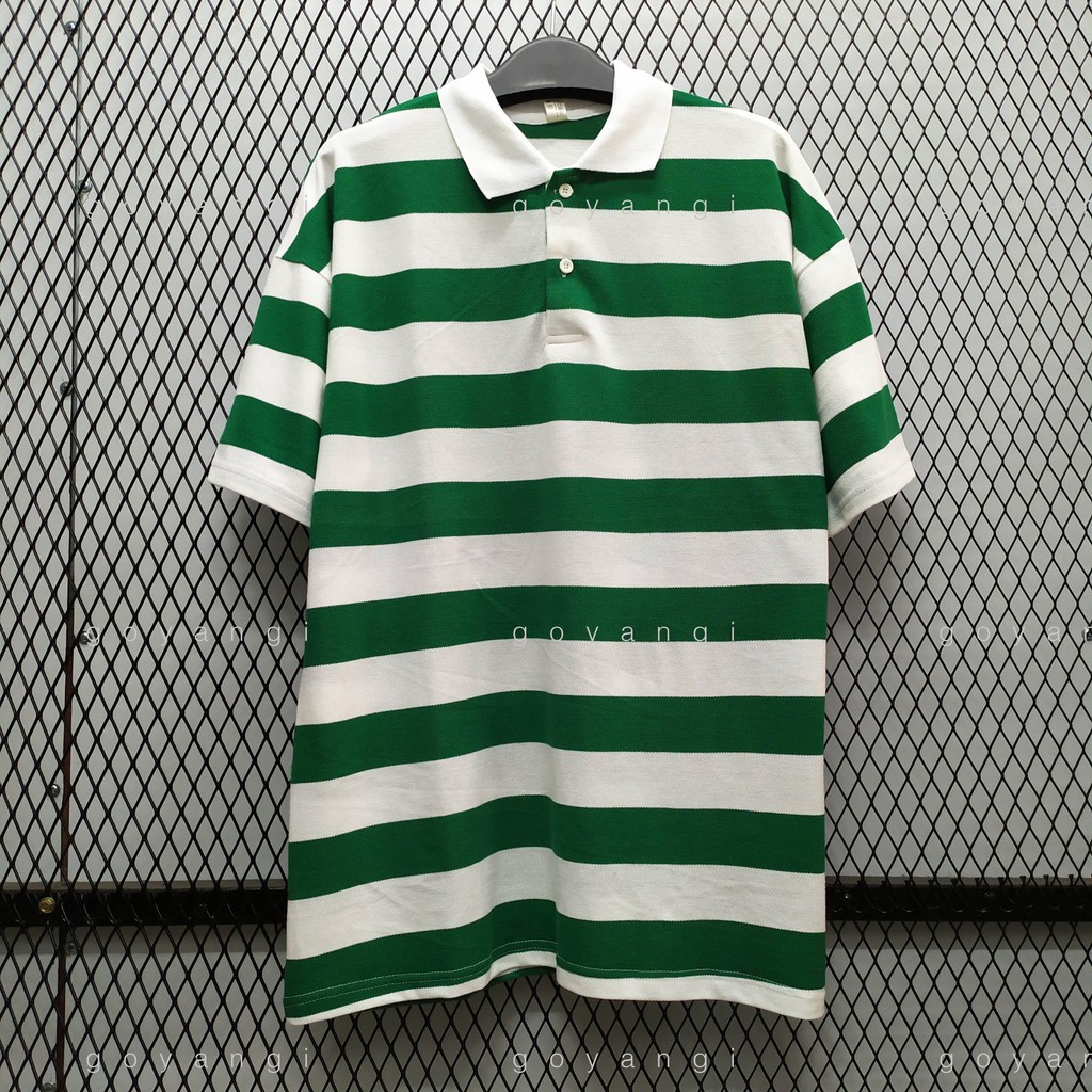 Áo polo dáng rộng striped