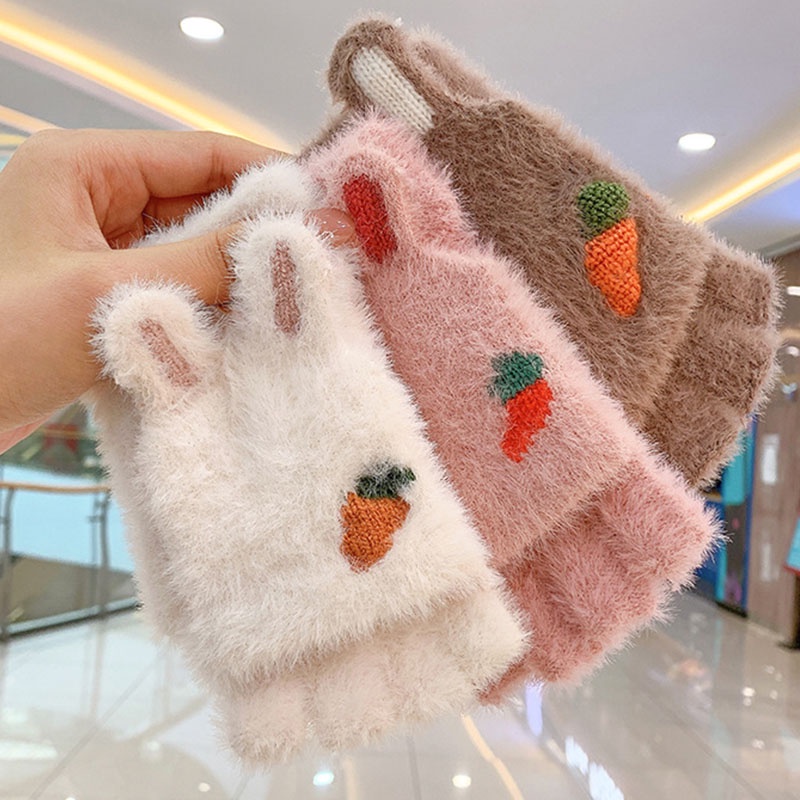 Găng tay hở ngón hình tai thỏ xinh xắn