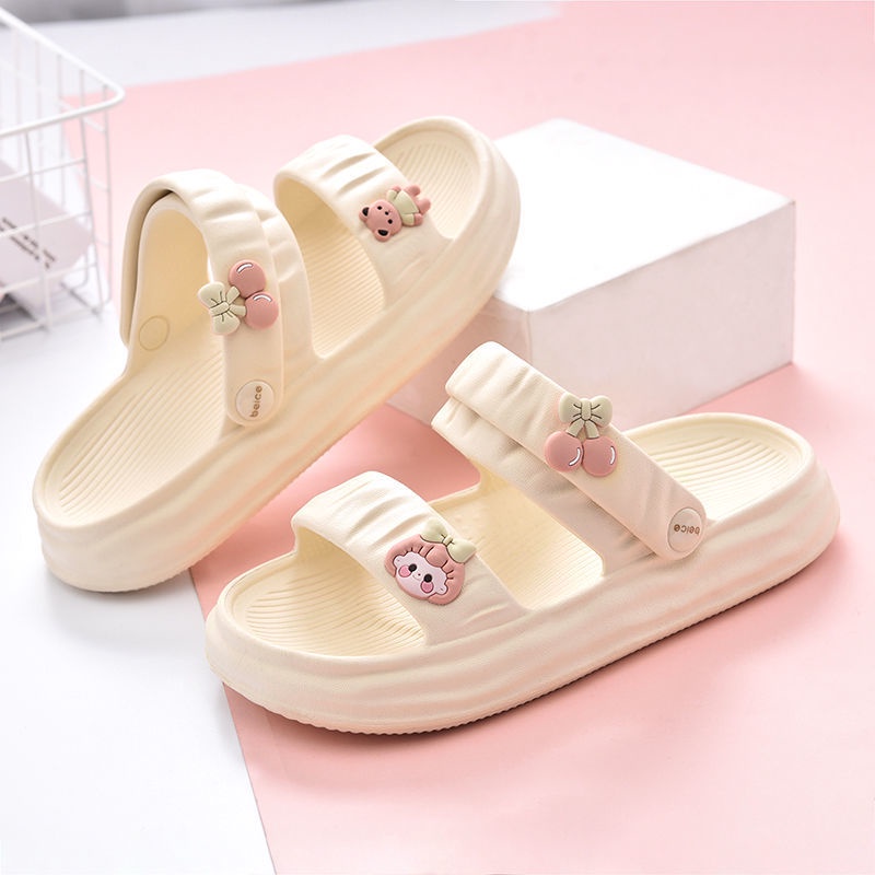 Dép bánh mì đế cao Dép đi biển Dép dễ thương Dép Sandal Họa Tiết Hoạt Hình Thời Trang Mùa Hè