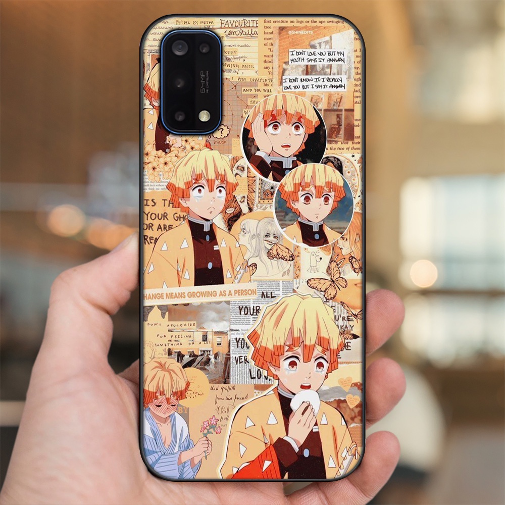 Ốp lưng Realme 7 Pro viền đen in hình Zenitsu Kimetsu no Yaiba