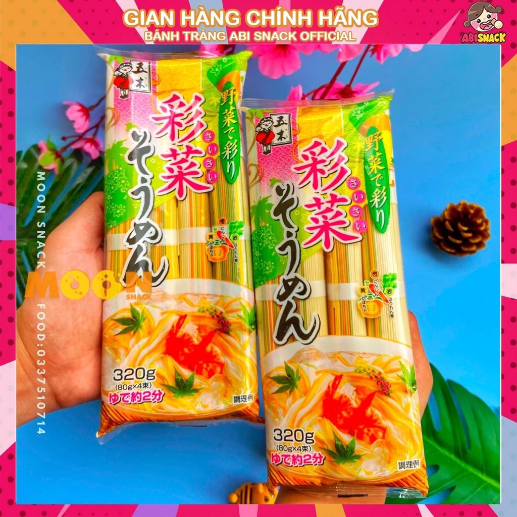 Mỳ somen rau củ ngũ sắc dạng mì đặc biệt cho các người ít ăn rau nhập khẩu Nhật Bản gói 360g