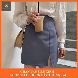 Chân váy ngắn chữ A xẻ tà KOALA, Chân váy chữ A ngắn lưng cao xẻ tà trước phong cách Hàn Quốc - CV07
