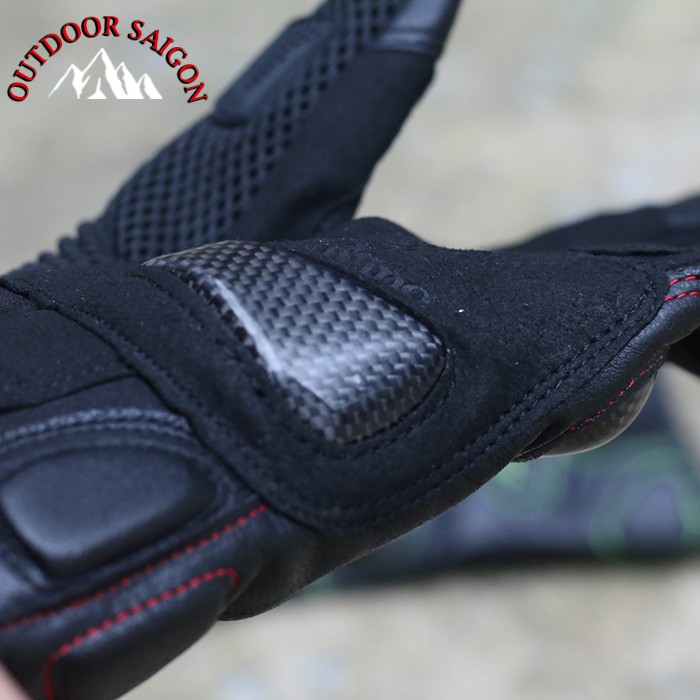 Găng tay lái xe Komine GK- 167- Gù bảo vệ bằng cacbon, chống mài mòn