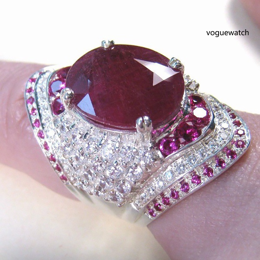 Nhẫn Đính Đá Ruby Nhân Tạo Thời Trang Cho Nữ