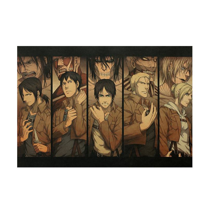 Áp Phích Trang Trí Nội Thất Hình Attack On Titan 50x35cm
