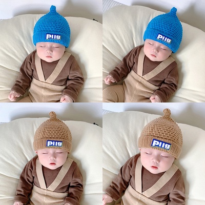 Mũ beanie dệt kim chất liệu cotton giữ ấm thoải mái dành cho trẻ nhỏ 1-6 tuổi