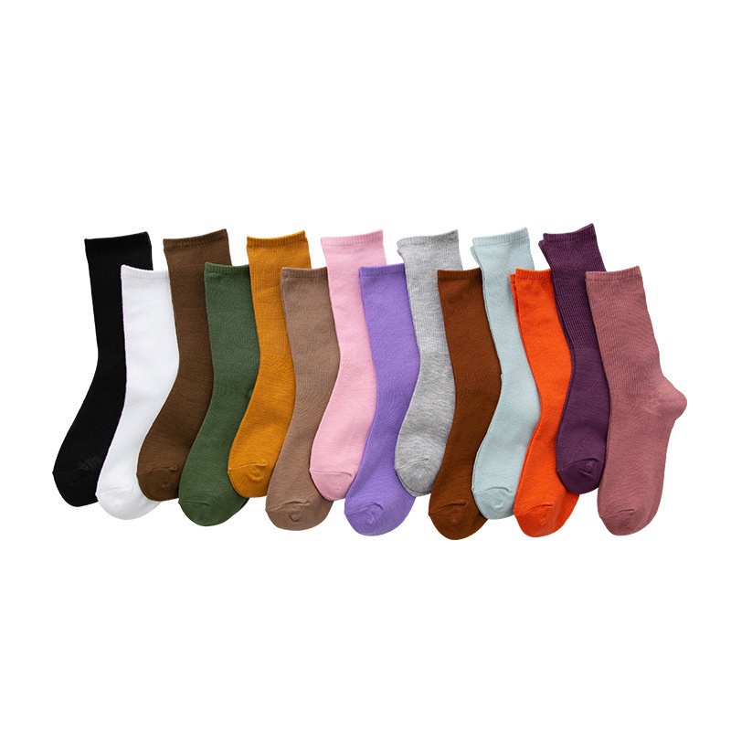 Tất Nữ Nhún Cổ Cao - Vớ Bèo Nhún Nữ Cổ Cao Màu Trơn Basic Nhiều Màu Phong Cách Hàn Quốc