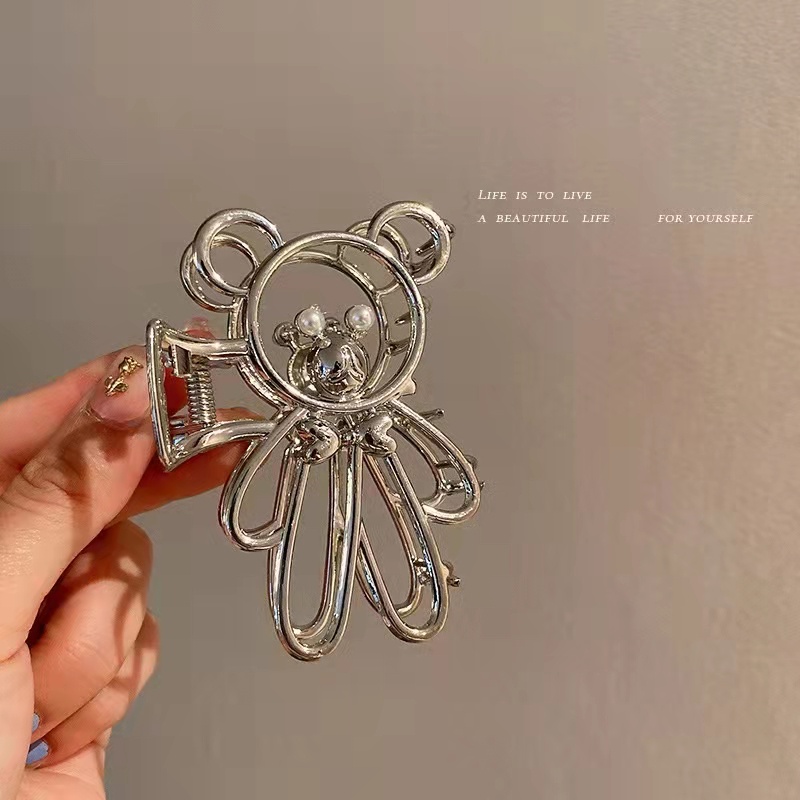 Kẹp Tóc Kim Loại Hình Móng Vuốt Gấu Dễ Thương Phong Cách Hàn Quốc