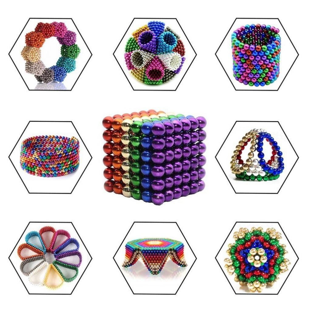 Bộ Bi Xếp Hình BuckyBalls Rainbow 8 màu 216 viên đường Kính 5mm Hộp Nhôm Sang Trọng