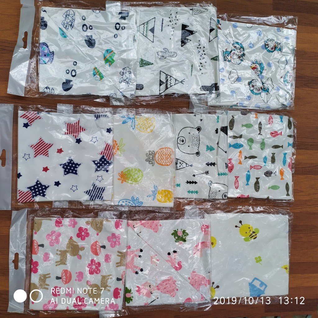 Set 5 khăn yếm tam giác cotton cho bé trai/bé gái