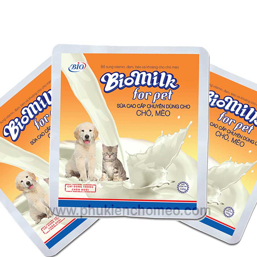 Sữa Bio cao cấp chuyên dùng cho chó mèo 100g cung cấp canxi, chất dinh dưỡng cho thú cưng