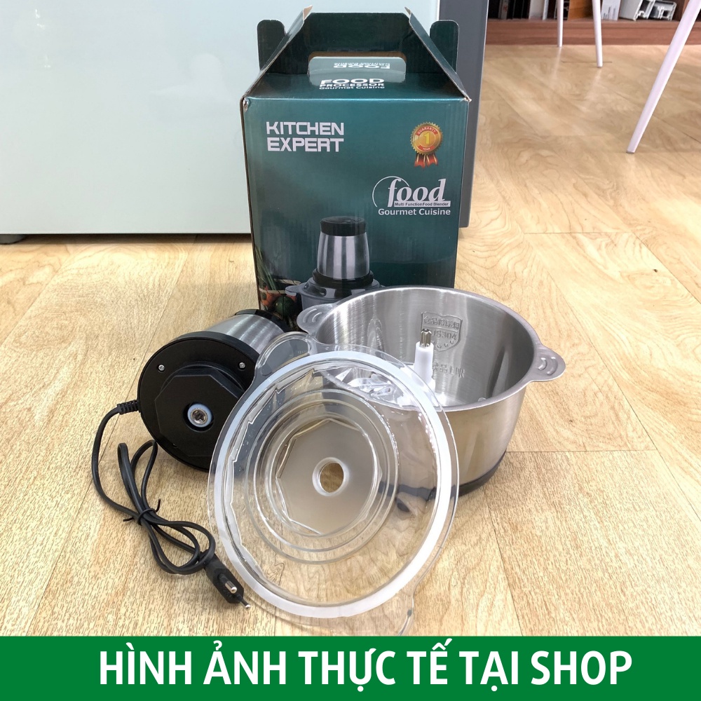 Máy xay thịt cầm tay đa năng inox KITCHEN EXPERT cối xay thịt 2 lít