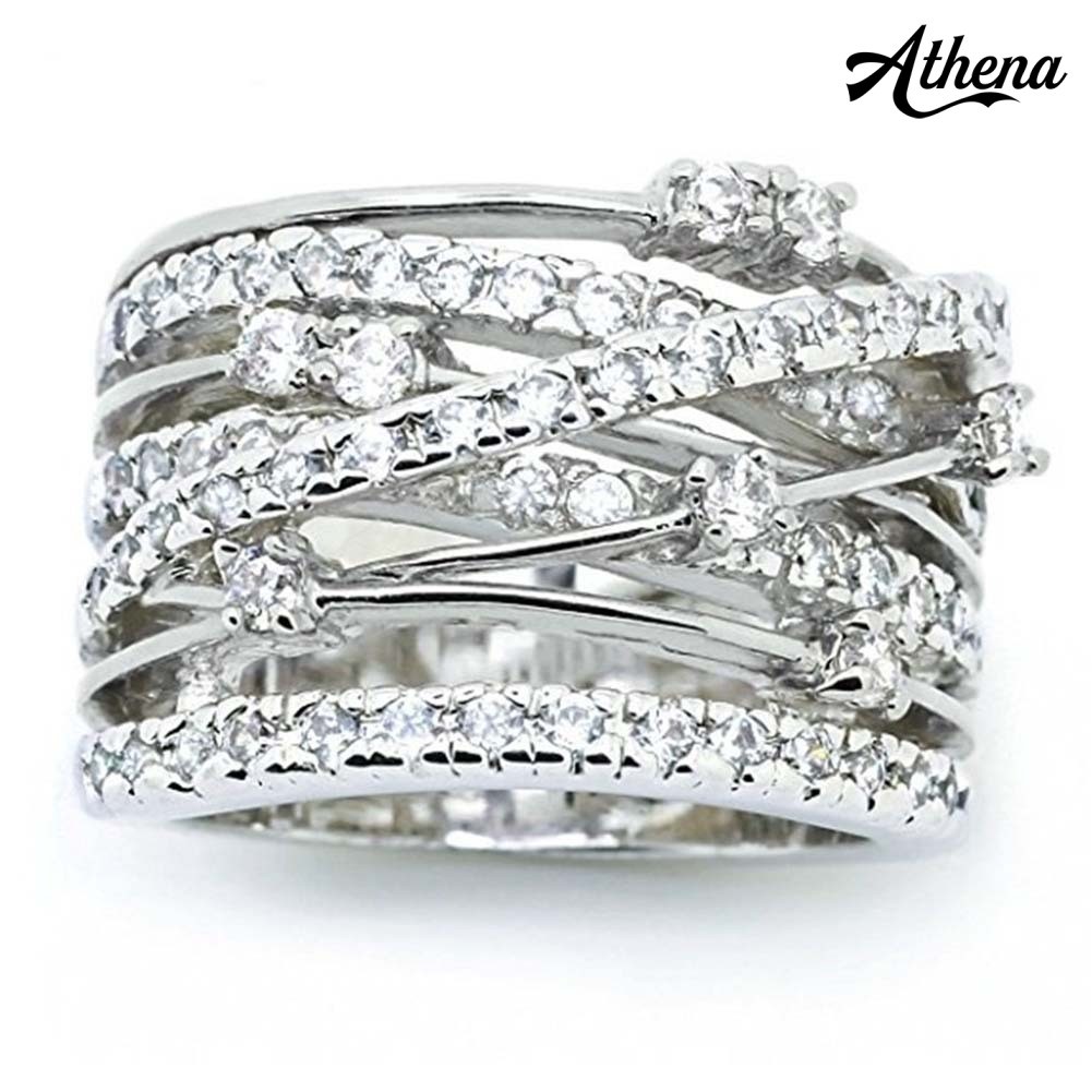 Nhẫn Cưới Bản Rộng Đính Đá Thời Trang Dành Cho Nữ