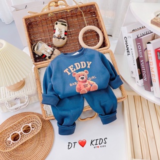 Bộ nỉ bông gấu Teddy cho bé