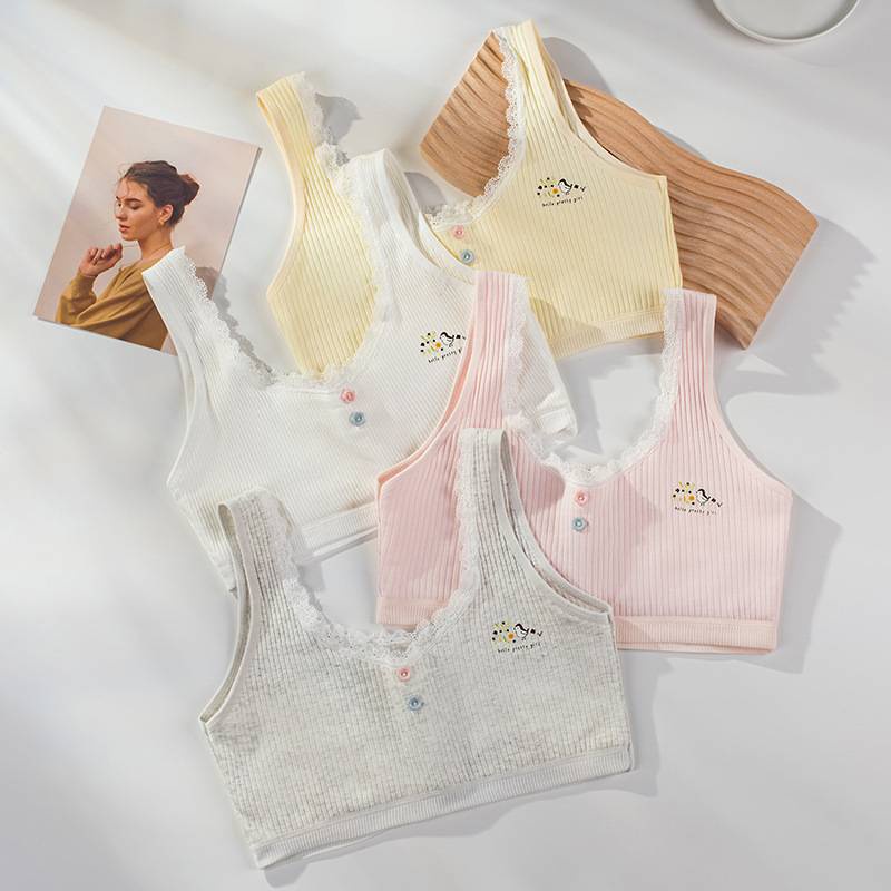 Áo lót vải cotton hai lớp dành cho bé gái 8-16 tuổi