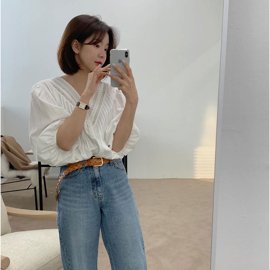 Áo Nữ Tay Lỡ Phối Ren 49369