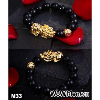 Vòng Đeo Tay Nam Đá Đen Mặt Kỳ Lân - M33