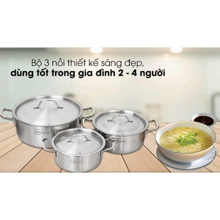 Bộ nồi inox 3 món ht. cook cao cấp