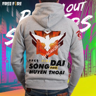 Áo Free Fire Áo Khoác Nỉ Xám Rank Huyền Thoại FF