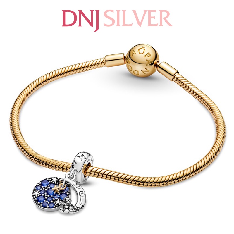 [Hàng cao cấp] Charm bạc 925 cao cấp, hàng chuẩn bạc - Charm Santa Claus On The Moon Double thích hợp để mix vòng tay