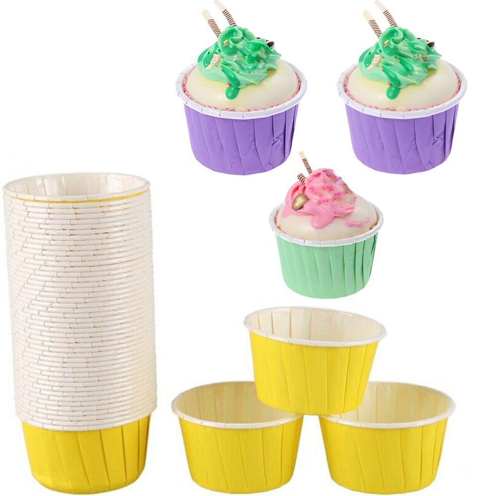 50 Giấy Gói Bánh Cupcake Nhiều Màu Sắc Tiện Dụng