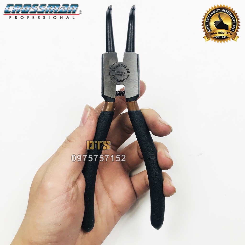 Kìm mở phe ngoài mũi cong cao cấp CROSSMAN 95-153 GUARANTEE 7 inch, kìm phanh thép CR-V kềm mở phe mũi cong mở ngoài