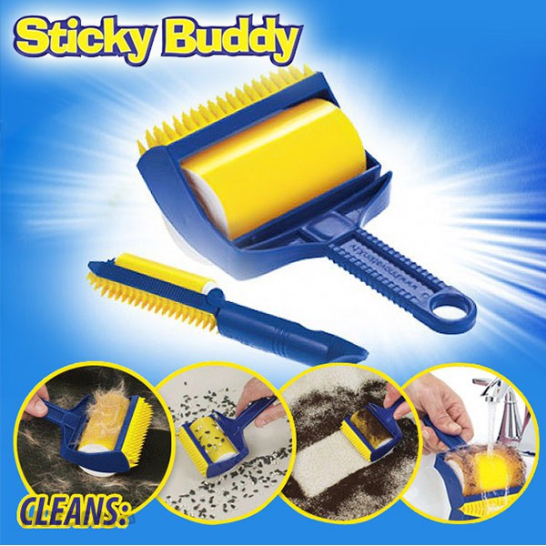 Cây Lăn Bụi Quần Áo Sticky Buddy, Tặng Kèm 1 Đầu Chải