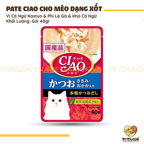 [CHÍNH HÃNG] PATE CIAO CHO MÈO DẠNG XỐT - GÓI 40G