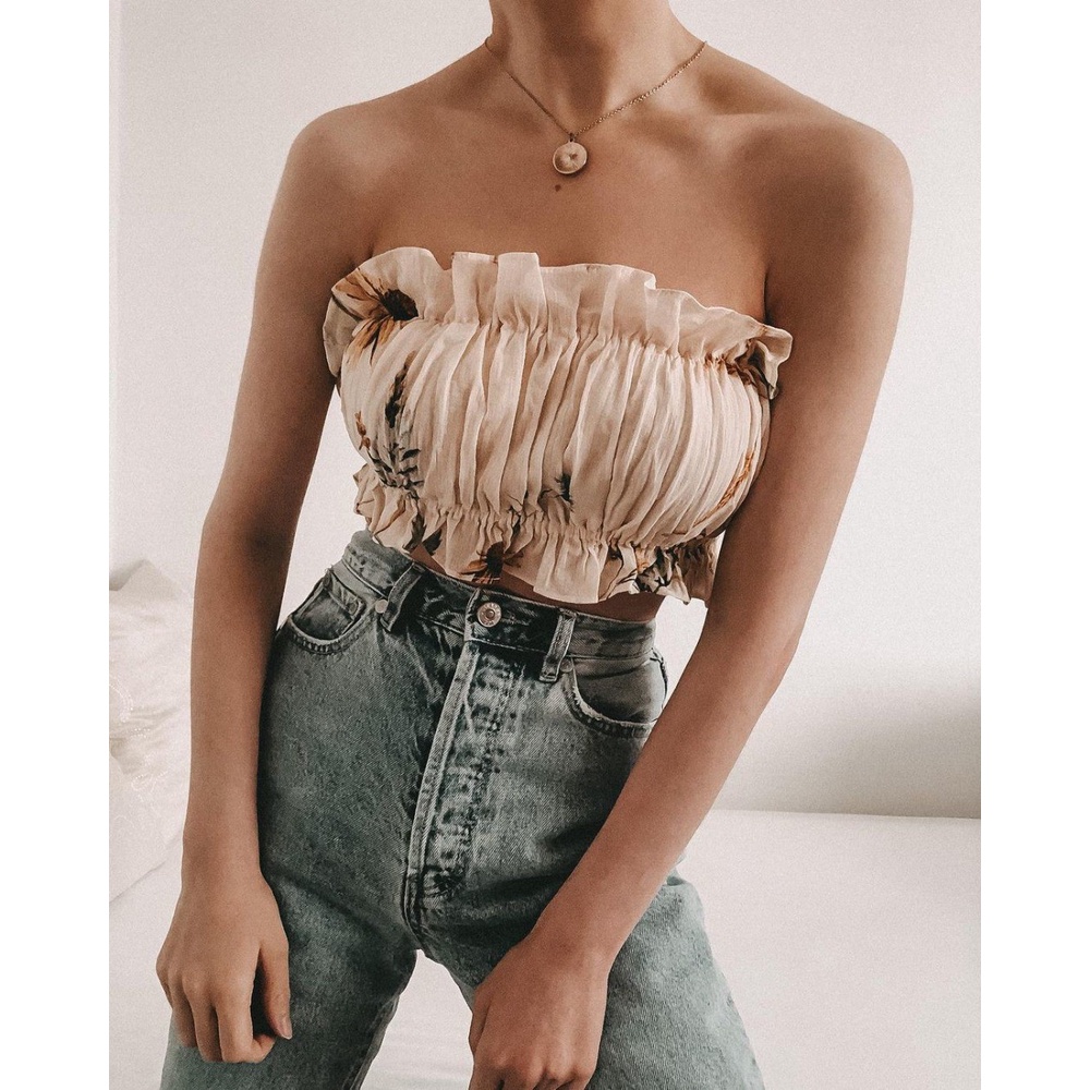 Áo Ống Xếp Ly Cổ Thuyền Phong Cách Âu Mỹ Thời Trang Mùa Hè 2021 Cho Nữ | BigBuy360 - bigbuy360.vn