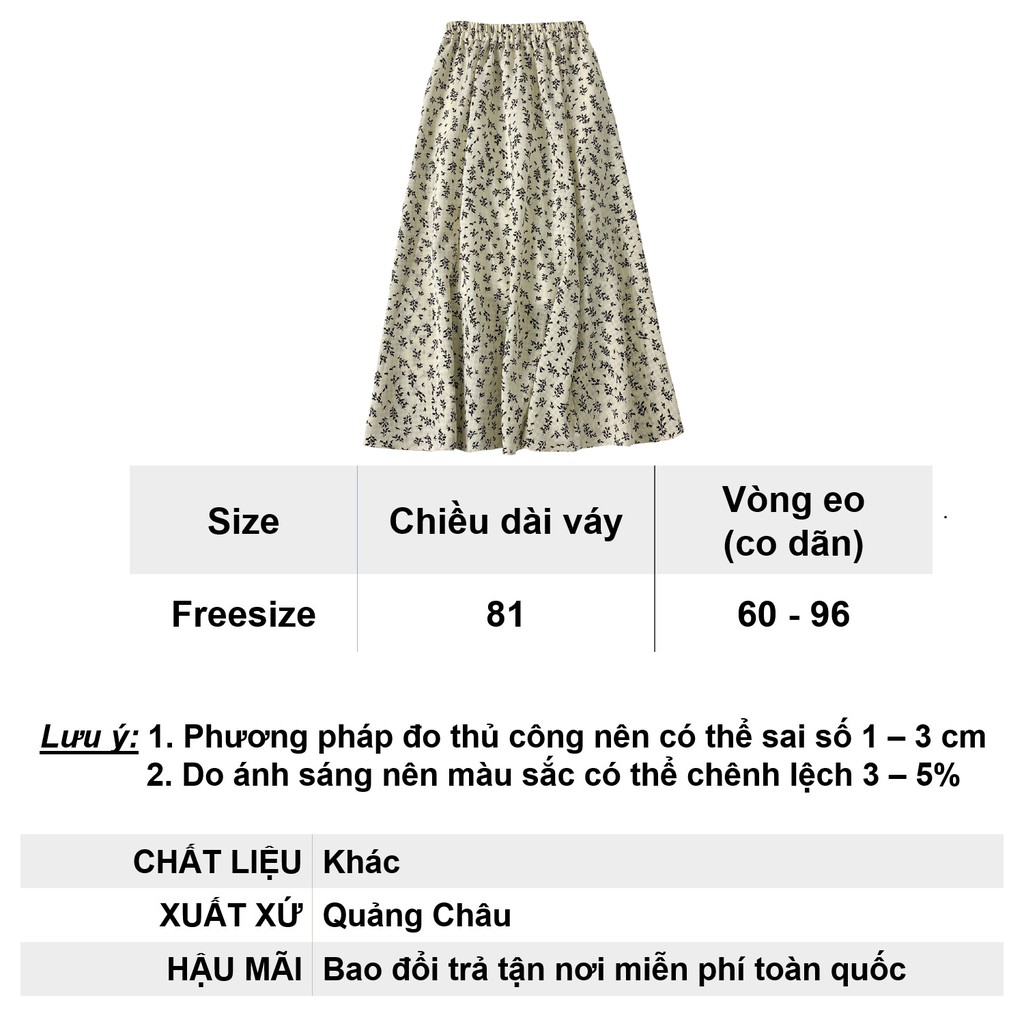 [Mã FADIRECT20 giảm 20K đơn 150K] Chân váy dài họa tiết hoa freesize phong cách Ulzzang Hàn Quốc hàng Quảng Châu | WebRaoVat - webraovat.net.vn
