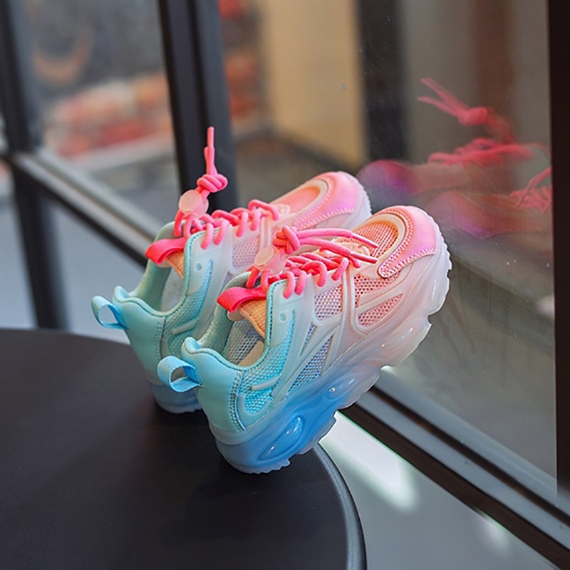 Giày thể thao cho bé trai và bé gái sắc màu lưới thoáng khí từ 2-12 tuổi