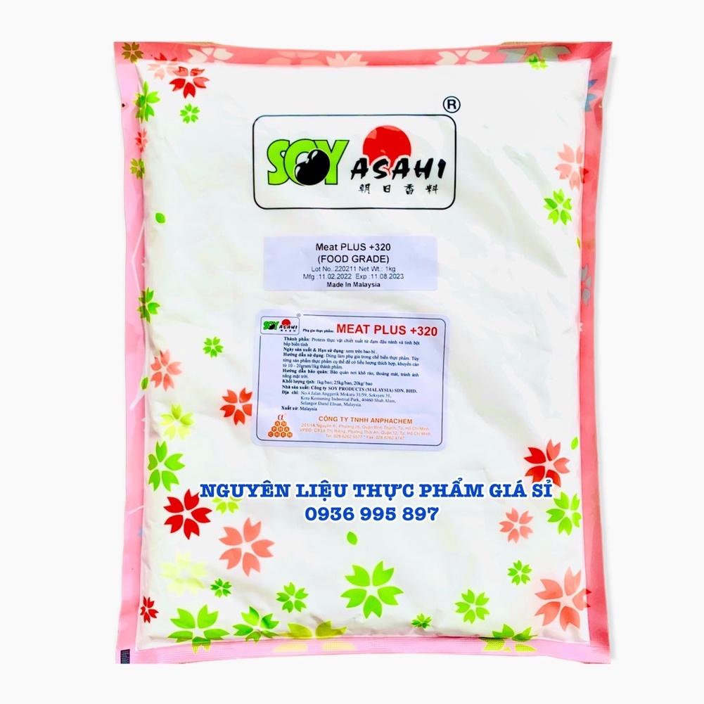 1Kg Đạm đậu nành MEAT PLUS +320 - Tạo độ dẻo, giữ nước, tăng kết dính cho giò chả, xúc xích, chả cá