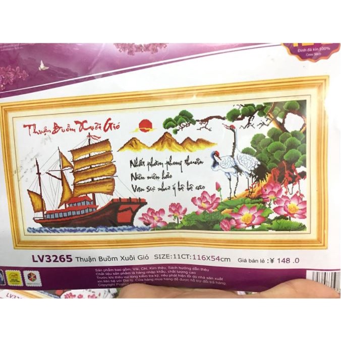 Tranh thêu chữ thập  thuận buồm xuôi gió LV3265