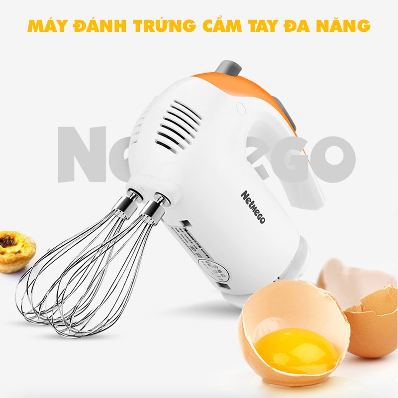 Máy đánh trứng netmego cầm tay tự quay Loại Tốt, Đánh Bông Trứng, Nhào Bột Mạnh - Bảo Hành Uy Tín