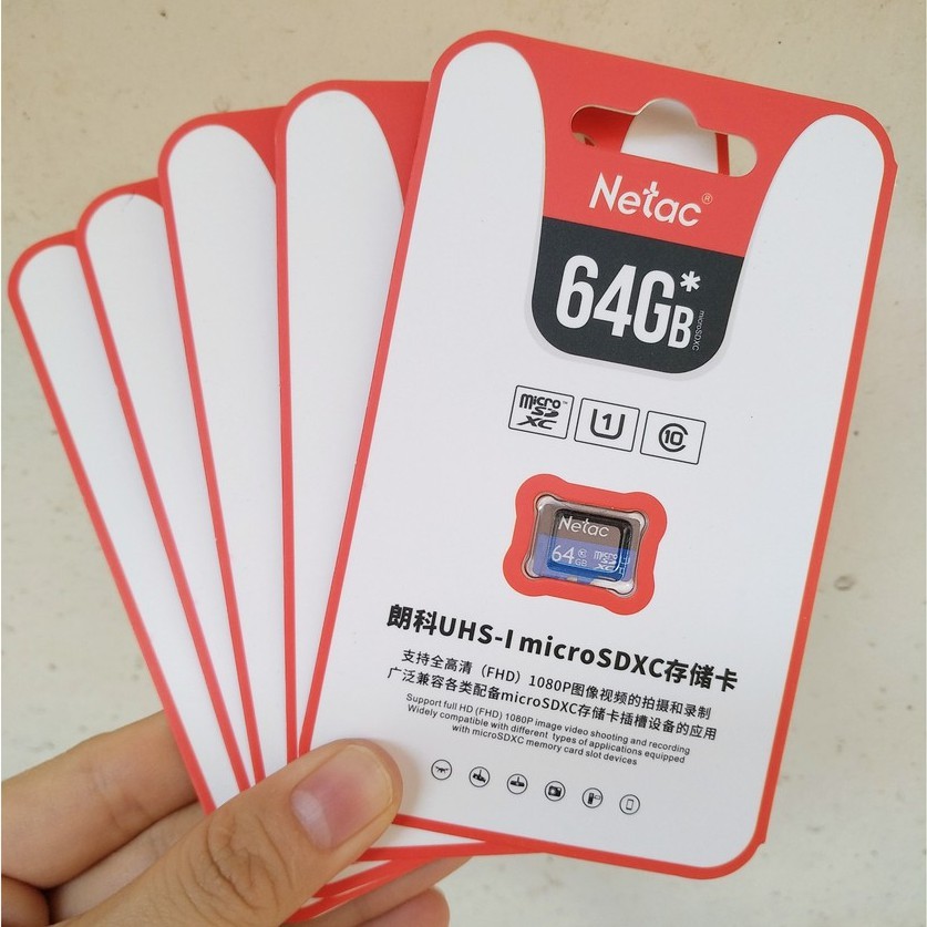 Thẻ Nhớ Netac 64GB Class 10 chuyên dùng cho Camera IP, Loa thẻ nhớ, điện thoại, ...