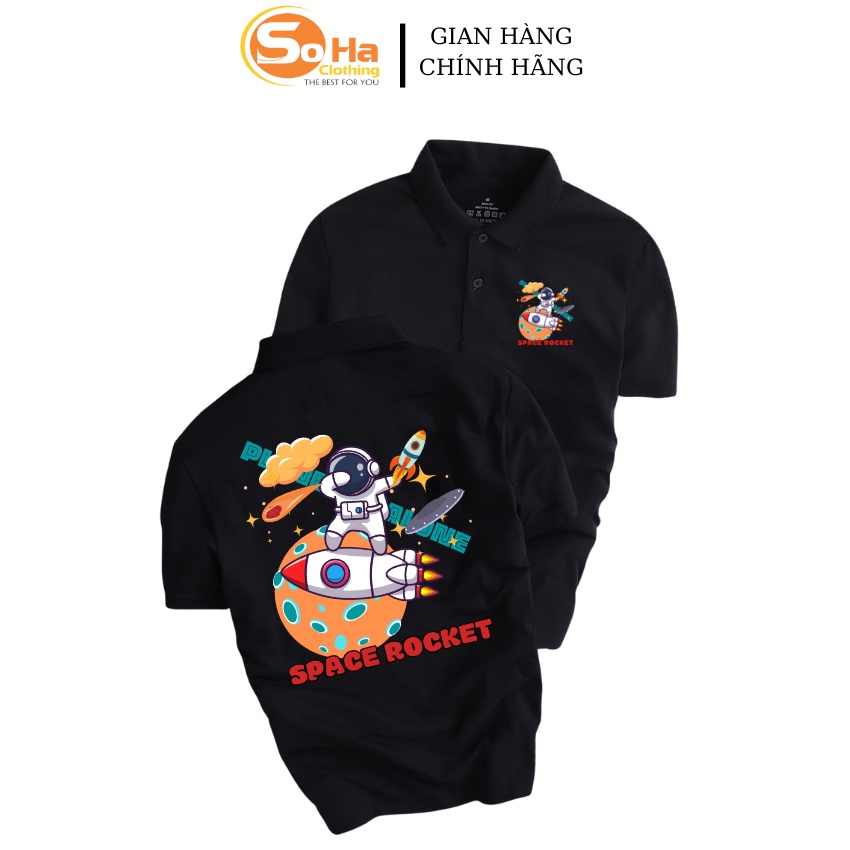 Áo Polo nam   Space rocket vải cá sấu dệt kim xuất xịn,chuẩn form, sang trọng ,thanh lịch - SOHA CLOTHING