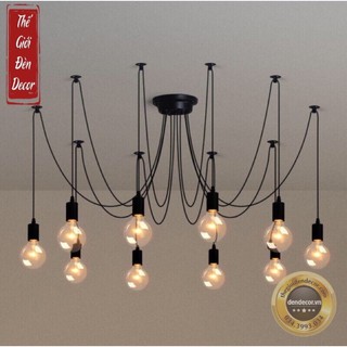 Đèn chùm mạng nhện T037 , đèn thả decor 8,10,12 đui đèn thả con nhện trang trí quán cafe